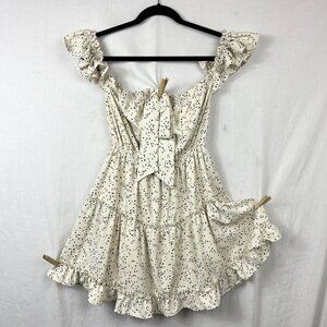 Kaylas Armoire Mini Ruffle Dress Womens S‎ Tiered Babydoll Coquette Bow Short